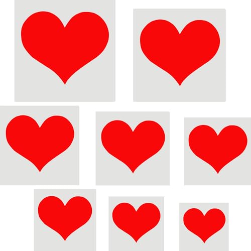 ZAHD 8 Stück Herzschablonen Wiederverwendbare Herz Schablonen in verschiedenen Größen Herzschablone Heimdekoration Kunststoffschablonen Herz Valentinstag für Malvorlage Herzschablone zum Basteln (A) von ZAHD
