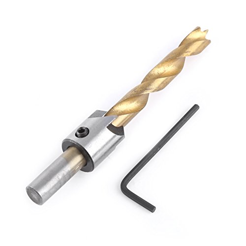 Countersink -Bohrer -Bit -Set, Countersink -Bohrer Bit Carpentry Holzbearbeitung Langweiliges (Single 10 mm+ kleiner Schraubenschlüssel) von ZAICOLER