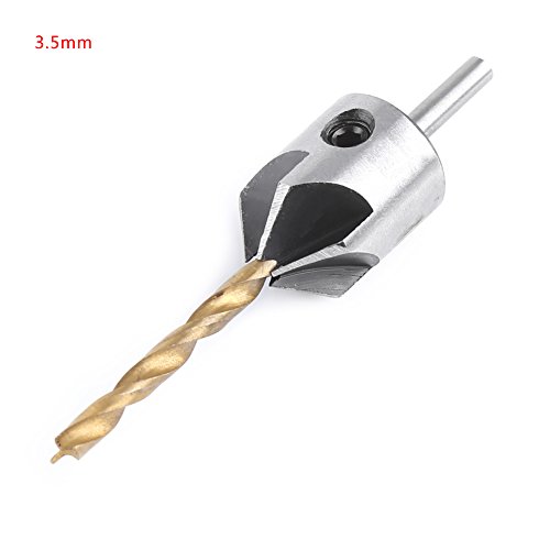 Countersink -Bohrer -Bit -Set, Countersink -Bohrer Bit Carpentry Holzbearbeitung Langweiliges (Single 3,5 mm+ kleiner Schraubenschlüssel) von ZAICOLER
