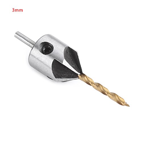 Countersink -Bohrer -Bit -Set, Countersink -Bohrer Bit Carpentry Holzbearbeitung Langweiliges (Single 3mm+ kleiner Schraubenschlüssel) von ZAICOLER