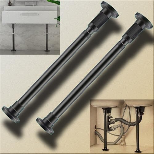 Unterbauwaschbeckenhalterungen Verstellbar, Stützstangen for Küchenspülen, Möbelbeine, Stützbeine for Spülbecken Aus Edelstahl, Gardinenstange for Badezimmerschränke(Black,2*H 35-50cm(13.8"-19.7")) Unterbauwaschbeckenhalterungen Verstellbar, Stützstangen for Küchenspülen, Möbelbeine, Stützbeine for Spülbecken Aus Edelstahl, Gardinenstange for Badezimmerschränke(Black,2*H 35-50cm(13.8"-19.7")) von ZAJYZZF