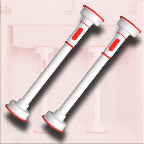 Verstellbare Stützstangen for Waschbecken, Schrank, Sofa, Unterbau-Waschbeckenhalterungen, Gardinenstange, Möbelbeine, Reparatursatz for Waschbeckenbeine aus Edelstahl(White,2*H 70-120cm(27.5"- 47")) von ZAJYZZF