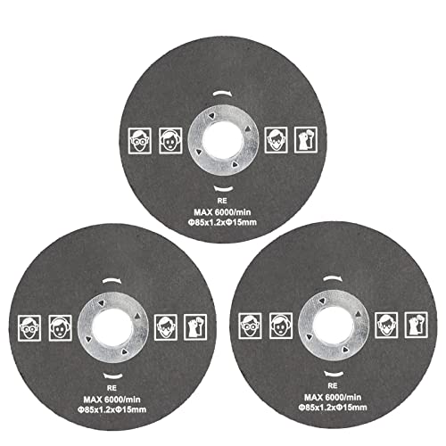 ZAJYZZF 85 mm Schneidwerkzeug-Sägeblätter for Elektrowerkzeuge, Kreissägeblatt for Holz, HSS-Sägeblattschneider, kreisförmiges Mini-Sägeblatt, 3 Stück, 85 x 15 Metall(3PCS 85x15 Metal) von ZAJYZZF