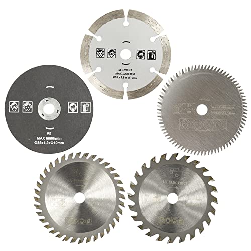 ZAJYZZF 85 mm Schneidwerkzeug-Sägeblätter for Elektrowerkzeuge, Kreissägeblatt for Holz, HSS-Sägeblattschneider, kreisförmiges Mini-Sägeblatt, 3 Stück, 85 x 15 Metall(5PCS 85x10mm) von ZAJYZZF