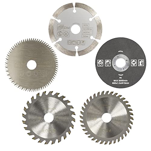 ZAJYZZF 85 mm Schneidwerkzeug-Sägeblätter for Elektrowerkzeuge, Kreissägeblatt for Holz, HSS-Sägeblattschneider, kreisförmiges Mini-Sägeblatt, 3 Stück, 85 x 15 Metall(5PCS 85x15mm) von ZAJYZZF