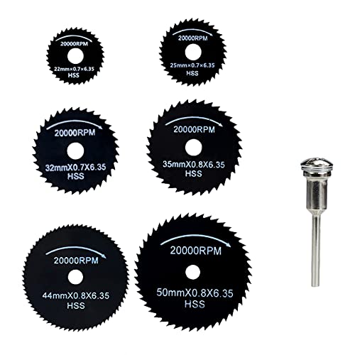 ZAJYZZF HSS-Sägeblatt, 1 Set, nitridbeschichtetes Mini-Kreissägeblatt for Holz/Metall-Drehwerkzeuge, Schneiden von Di, 7 Stück(7pcs) von ZAJYZZF