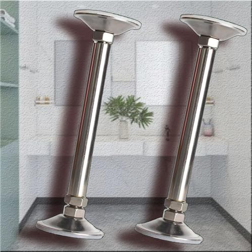 ZAJYZZF Küchenspülenhalterung Verstellbar, Unterbaubecken-Stützbeine Ohne Bohren, Edelstahl-Möbelbein-Stützstangen for Badezimmerschränke(2*Height 31-45cm(12.2"-17.7")) von ZAJYZZF
