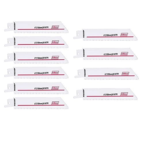 ZAJYZZF S922EF 18TPI BIM Stichsägeblatt 6'' for Schneiden von Holz, Kunststoffrohren, Metall, Säbelsägeblatt, 2 Stück(10pcs) von ZAJYZZF