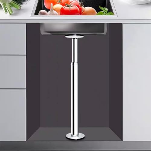 ZAJYZZF Untertischhalterungen aus Edelstahl, Teleskop-Spülbeckenstützbeine, verstellbare Stützstangen, bohrfreie Möbelbeine for Küchen- und Badezimmerschränke(Height 52-84cm) von ZAJYZZF
