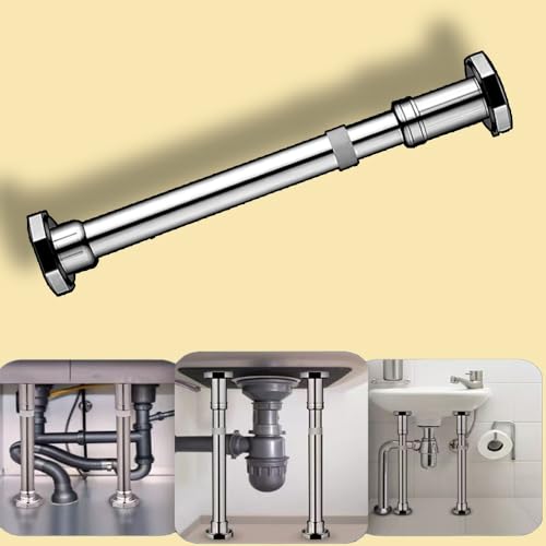 ZAJYZZF Verstellbare Spülbeckenhalterungen, Unterbaubecken-Stützbeine aus Edelstahl, Stützstangen, Reparaturset for Küchenspülen, Möbelbeine ohne Bohren(H 70-120cm/28-47) von ZAJYZZF