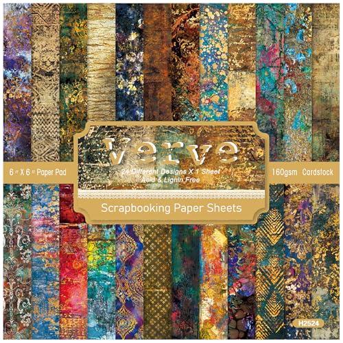 ZAKHSE Bastelpapier 15,2×15,2cm, 24 Vintage Farbmischung Motive Einseitig Bedruckt Motivpapier, 48 Bögen Gemustert Scrapbook Papier Designpapier für DIY, Bastelarbeiten, Dekorationen ZAKHSE Bastelpapier 15,2×15,2cm, 24 Vintage Farbmischung Motive Einseitig Bedruckt Motivpapier, 48 Bögen Gemustert Scrapbook Papier Designpapier für DIY, Bastelarbeiten, Dekorationen von ZAKHSE