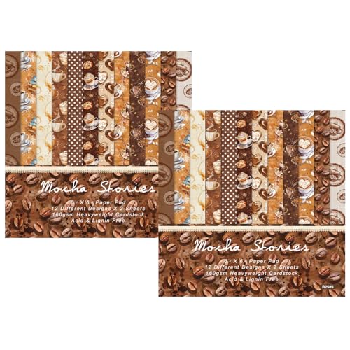 ZAKHSE Bastelpapier mit Kaffeebohnen Muster, 48 Blatt Kaffee Motive Einseitig Bedruckt Scrapbook Papier, 15,2x15,2cm Designpapier Dekorpapier für DIY, Handwerk, Kartengestalten, 12 Braun Designs ZAKHSE Bastelpapier mit Kaffeebohnen Muster, 48 Blatt Kaffee Motive Einseitig Bedruckt Scrapbook Papier, 15,2x15,2cm Designpapier Dekorpapier für DIY, Handwerk, Kartengestalten, 12 Braun Designs von ZAKHSE