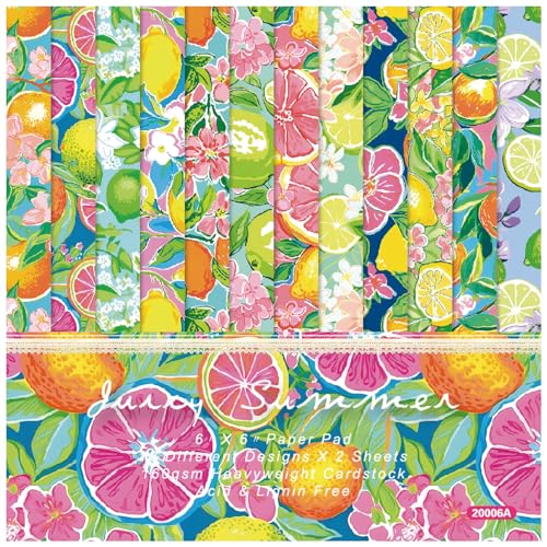 ZAKHSE Motivpapier 15,2x15,2cm, 48 Blätter Designpapier Orangen Zitronen Früchte Gemusterte Scrapbook Papier, Einseitig Bedruckt Bastelpapier Bunt, 160gsm Säurefrei Dekopapier Papierkunst Zubehör ZAKHSE Motivpapier 15,2x15,2cm, 48 Blätter Designpapier Orangen Zitronen Früchte Gemusterte Scrapbook Papier, Einseitig Bedruckt Bastelpapier Bunt, 160gsm Säurefrei Dekopapier Papierkunst Zubehör von ZAKHSE