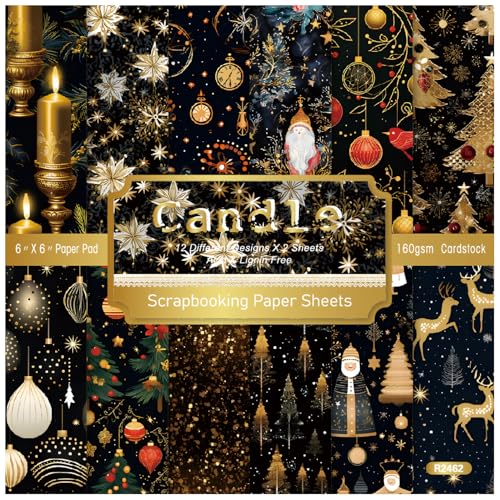 ZAKHSE Motivpapier 15,2×15,2cm, 48 Blätter Designpapier Weihnachten, Weihnachtsmuster Einseitig Bedruckt Bastelpapier, 12 Designs Scrapbook Papier für Kartengestaltung DIY Sammelalbum Dekor-Schwarz ZAKHSE Motivpapier 15,2×15,2cm, 48 Blätter Designpapier Weihnachten, Weihnachtsmuster Einseitig Bedruckt Bastelpapier, 12 Designs Scrapbook Papier für Kartengestaltung DIY Sammelalbum Dekor-Schwarz von ZAKHSE