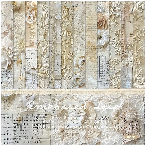 ZAKHSE Motivpapier 15,2x15,2cm, 48 Blatt Geprägte Spitze Blumen Designpapier Einseitig Bedruckt Vintage Scrapbook Papier Bastelpapier Bunt für DIY Karten Gestalten Sammelalbum Dekor, 12 Designs ZAKHSE Motivpapier 15,2x15,2cm, 48 Blatt Geprägte Spitze Blumen Designpapier Einseitig Bedruckt Vintage Scrapbook Papier Bastelpapier Bunt für DIY Karten Gestalten Sammelalbum Dekor, 12 Designs von ZAKHSE