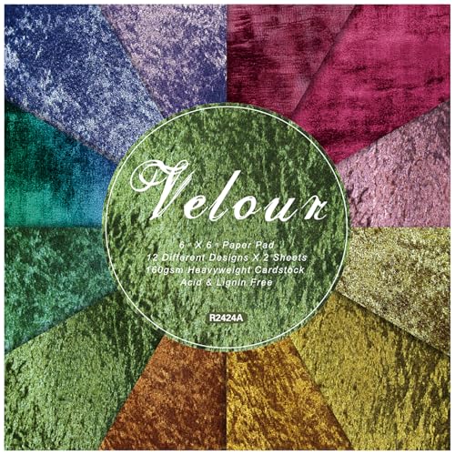 ZAKHSE Motivpapier Bunt, 24 Blatt Designpapier Einseitig Bedruckt, 15,2x15,2cm, Samt Textur Scrapbook Papier Bastelpapier Gemustert Dekorpapier für DIY Karten Gestalten Bastelprojekte, 12 Muster von ZAKHSE