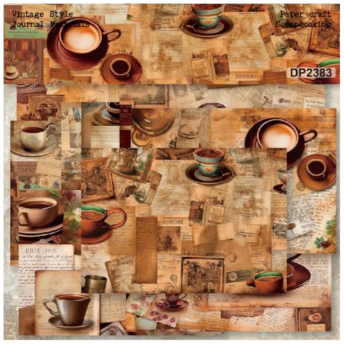 ZAKHSE Motivpapier Designpapier, 24 Blatt Kaffeezeit Vintage Papiere Design Papier Einseitig Bedruckt Scrapbook Papier, 21×14,5cm Bastelpapier DIY Kartengestaltung Scrapbook Zubehör-8 Muster ZAKHSE Motivpapier Designpapier, 24 Blatt Kaffeezeit Vintage Papiere Design Papier Einseitig Bedruckt Scrapbook Papier, 21×14,5cm Bastelpapier DIY Kartengestaltung Scrapbook Zubehör-8 Muster von ZAKHSE