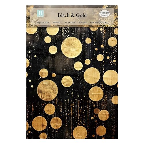 ZAKHSE Motivpapier Designpapier 14,5×21cm, 24 Blätter Schwarz Gold Muster Scrapbook Papiere, 8 Designs, Einseitig Bedruckte Bastelpapier Dekorpapier für Sammelalbum Kartenherstellung Fotoalbum Dekor ZAKHSE Motivpapier Designpapier 14,5×21cm, 24 Blätter Schwarz Gold Muster Scrapbook Papiere, 8 Designs, Einseitig Bedruckte Bastelpapier Dekorpapier für Sammelalbum Kartenherstellung Fotoalbum Dekor von ZAKHSE