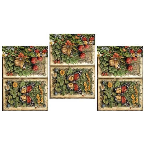 ZAKHSE Motivpapier Schmetterlinge, 24 Blatt Einseitig Bedruckt Designpapier mit Insekten Exemplare Muster, 21x14cm Gemustert Scrapbook Papier Bastelpapier für DIY Karten Gestalten Handwerk, 8 Designs von ZAKHSE