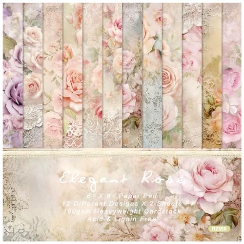 ZAKHSE Motivpapier Valentinstag, 48 Blätter Designpapier 15,2x15,2cm Rosen Blumenmuster Einseitig Bedruckt Scrapbook Papier, 12 Designs, Bastelpapier Bunt Dekopapier für Kartengestaltung Sammelalbum ZAKHSE Motivpapier Valentinstag, 48 Blätter Designpapier 15,2x15,2cm Rosen Blumenmuster Einseitig Bedruckt Scrapbook Papier, 12 Designs, Bastelpapier Bunt Dekopapier für Kartengestaltung Sammelalbum von ZAKHSE