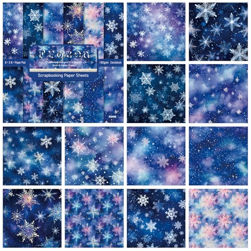 ZAKHSE Motivpapier Weihnachten, 48 Blätter Weihnachtliche Bastelpapier 15,2x15,2cm, Einseitige Bedruckt Papierblock, Schneeflocken Designpapier Gemustert Dekorpapier Fotoalbum Scrapbook Zubehör ZAKHSE Motivpapier Weihnachten, 48 Blätter Weihnachtliche Bastelpapier 15,2x15,2cm, Einseitige Bedruckt Papierblock, Schneeflocken Designpapier Gemustert Dekorpapier Fotoalbum Scrapbook Zubehör von ZAKHSE