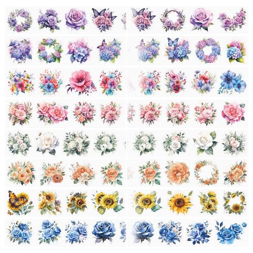 ZAKHSE Scrapbook Stickers, 8 Rollen Blumenaufkleber Transparente PET Scrapbooking Aufkleber, Frühling Blume Ästhetische Dekorative Aufkleber Rolle für DIY Planer Tagebuch Sammelalbum Dekor-52.48 ft ZAKHSE Scrapbook Stickers, 8 Rollen Blumenaufkleber Transparente PET Scrapbooking Aufkleber, Frühling Blume Ästhetische Dekorative Aufkleber Rolle für DIY Planer Tagebuch Sammelalbum Dekor-52.48 ft von ZAKHSE