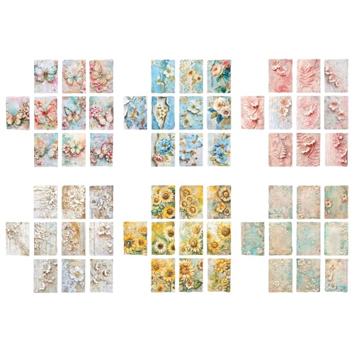 ZAKHSE Scrapbook Zubehör, 120 Blatt Relief Geprägte Blume und Schmetterling Muster Bastelpapier, Bunt Texturpapier Dekorative Scrapbook Papier für Fotoalbum, Tagebuch, DIY, Jounral Dekor, 10×14cm ZAKHSE Scrapbook Zubehör, 120 Blatt Relief Geprägte Blume und Schmetterling Muster Bastelpapier, Bunt Texturpapier Dekorative Scrapbook Papier für Fotoalbum, Tagebuch, DIY, Jounral Dekor, 10×14cm von ZAKHSE