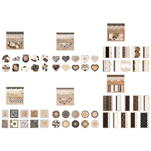 ZAKHSE Scrapbook Zubehör, 120 Blatt Schwarz-weiße Spitze Textur Scrapbook Papier, Blumenmuster Bastelpapier Dekoratives Designpapier für Grußkarten Fotoalbum Collage Journaling Dekor, 60 Motive von ZAKHSE