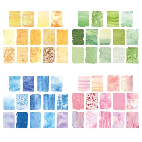 ZAKHSE Scrapbook Zubehör, 80 Blatt Aquarell Muster Textur Scrapbook Papier, Farbig Bastelpapier Spezialpapier Dekoratives Designpapier für Grußkarten Fotoalbum Collage Journaling Dekor, 40 Motive von ZAKHSE