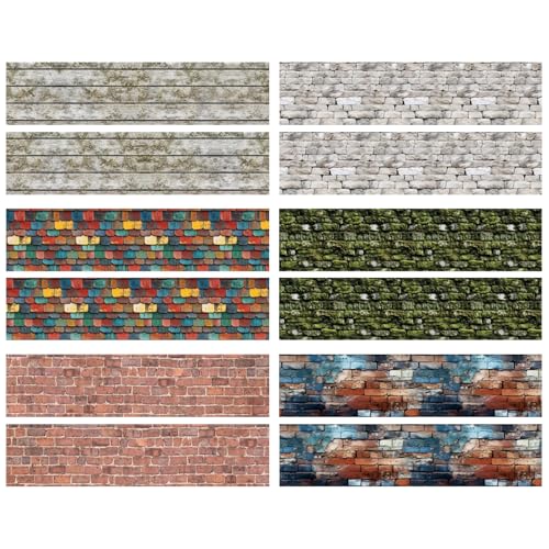 ZAKHSE Washi Tape, 6 Rollen Farbige Fliesen und Steinwand Washi Tape Set Landschaft Klebeband Bunt 40mm Dekoband Transparent PET Dekorative Aufkleber für DIY Handwerk Scrapbook Journaling Zubehör ZAKHSE Washi Tape, 6 Rollen Farbige Fliesen und Steinwand Washi Tape Set Landschaft Klebeband Bunt 40mm Dekoband Transparent PET Dekorative Aufkleber für DIY Handwerk Scrapbook Journaling Zubehör von ZAKHSE