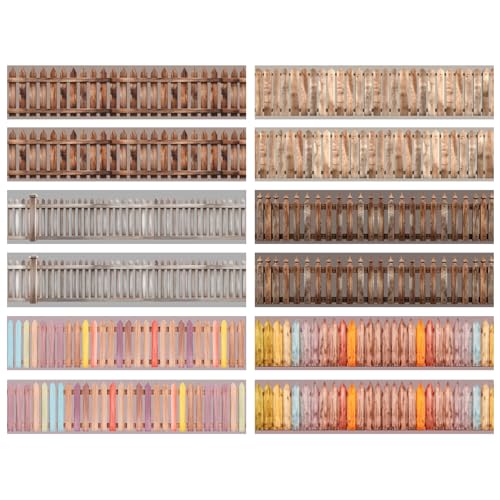 ZAKHSE Washi Tape, 6 Rollen Farbige Holzzaun Washi Tape Set, Landschaft Klebeband Bunt 40mm Dekoband Transparent PET Dekorative Aufkleber Roll für DIY Handwerk Scrapbook Journaling Zubehör von ZAKHSE