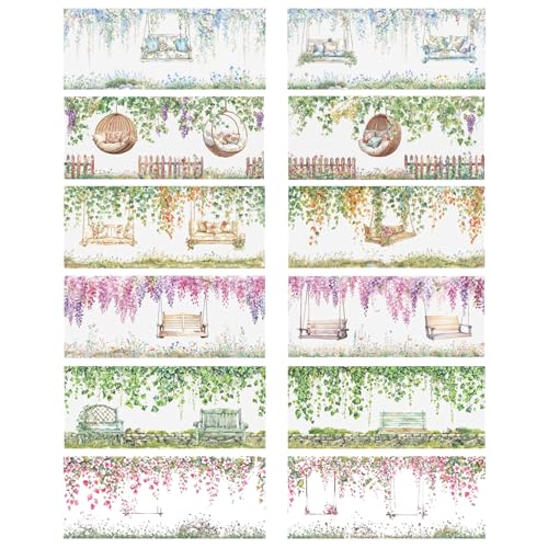 ZAKHSE Washi Tape Set, 6 Rollen Schaukeln Blumen Violetten Reben Gemustert PET Klebebänder, 8 cm Breite Washitape Landschaft Aufkleber Roll für DIY, Kunst, Bastelarbeiten, Scrapbook Zubehör ZAKHSE Washi Tape Set, 6 Rollen Schaukeln Blumen Violetten Reben Gemustert PET Klebebänder, 8 cm Breite Washitape Landschaft Aufkleber Roll für DIY, Kunst, Bastelarbeiten, Scrapbook Zubehör von ZAKHSE