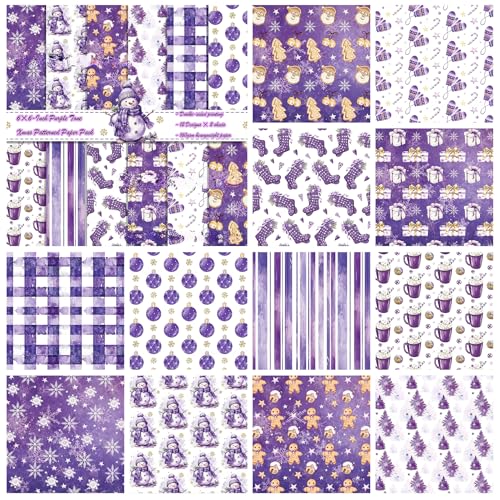 ZAKHSE Weihnachts-Scrapbook-Papier, 15,2 x 15,2 cm, Schneeflocken, Schneemann, Weihnachtsdrucke, doppelseitig, gemusterter Karton, 24 Blatt, dekoratives Bastelpapierblock für Urlaub, DIY ZAKHSE Weihnachts-Scrapbook-Papier, 15,2 x 15,2 cm, Schneeflocken, Schneemann, Weihnachtsdrucke, doppelseitig, gemusterter Karton, 24 Blatt, dekoratives Bastelpapierblock für Urlaub, DIY von ZAKHSE