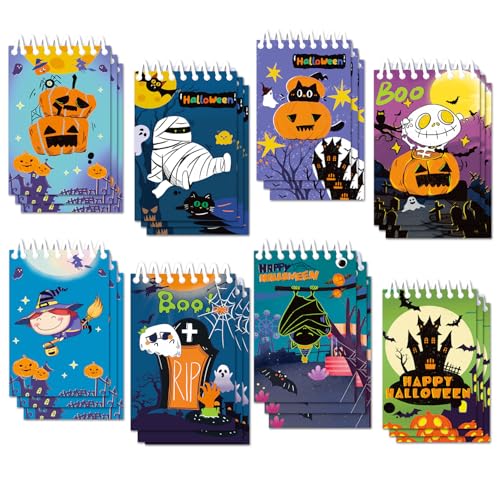 ZALAON Mini Notepads Halloween，24 Stücke Halloween Notepads Notizbuch kinder kann zum Aufzeichnen aller Arten von Informationen als Memo oder als Geschenk für Kinder werden von ZALAON