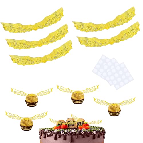 ZALHIN 50 Stück Goldene Flügel Kuchendekoration - Gold Glitter Flügel Happy Birthday Tortendeko, Topper Deko fur Schokolade Cupcakes Süßigkeiten Nachtisch, Themed Party Dekoration ZALHIN 50 Stück Goldene Flügel Kuchendekoration - Gold Glitter Flügel Happy Birthday Tortendeko, Topper Deko fur Schokolade Cupcakes Süßigkeiten Nachtisch, Themed Party Dekoration von ZALHIN