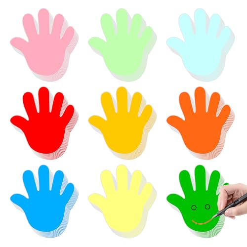 ZALHIN 72 Stuck Buntes Papier In Handform - Handflächenförmiger Papierschnitt, Klebezettel, Kreative Buntes Papier zum Basteln, DIY, Zuhause, Schule, Klassenzimmer, Dekorationen, Schwarzes Brett ZALHIN 72 Stuck Buntes Papier In Handform - Handflächenförmiger Papierschnitt, Klebezettel, Kreative Buntes Papier zum Basteln, DIY, Zuhause, Schule, Klassenzimmer, Dekorationen, Schwarzes Brett von ZALHIN