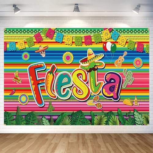 ZALHIN Banner Fiesta, Mexikanische Deko, Größe 150 x 100 cm, Mottoparty Banner Deko Siesta Motto Party Sommer Decoration, Polyester, Mexiko, Banner, Wanddekoration ZALHIN Banner Fiesta, Mexikanische Deko, Größe 150 x 100 cm, Mottoparty Banner Deko Siesta Motto Party Sommer Decoration, Polyester, Mexiko, Banner, Wanddekoration von ZALHIN