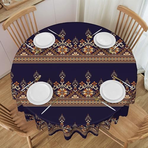 60 Zoll Runde Tischdecke, Polyester, Wasserdicht, Ölbeständig, Knitterfrei, Maschinenwaschbar, für Picknicks Im Freien, Design-Tischdecke Multicolor Diameter 60In 60 Zoll Runde Tischdecke, Polyester, Wasserdicht, Ölbeständig, Knitterfrei, Maschinenwaschbar, für Picknicks Im Freien, Design-Tischdecke Multicolor Diameter 60In von ZALXOZYL
