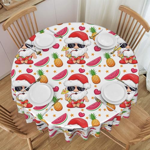 60 Zoll Runde Tischdecke Mit Spitzenbesatz, Wasserdicht, für Desserttisch, Cartoon-Obst-Muster, für Mehrere Anlässe Colorful 60 In von ZALXOZYL
