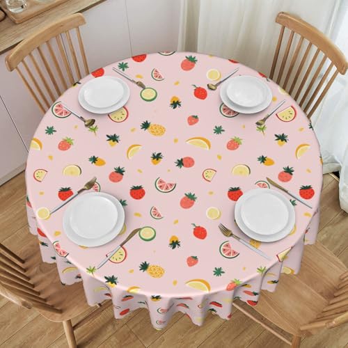 60 Zoll Runde Tischdecke Mit Spitzenbesatz, Wasserdicht, für Desserttisch, Obstmuster-Design, für Mehrere Anlässe Colorful 60 In 60 Zoll Runde Tischdecke Mit Spitzenbesatz, Wasserdicht, für Desserttisch, Obstmuster-Design, für Mehrere Anlässe Colorful 60 In von ZALXOZYL