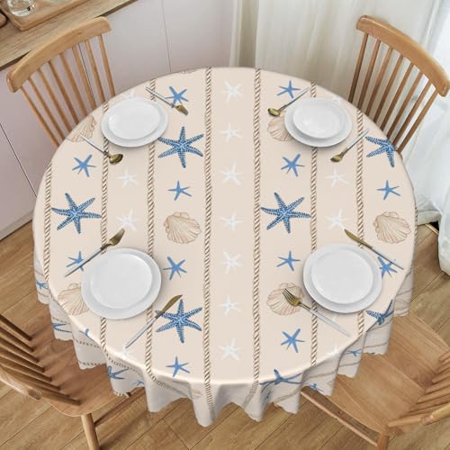 Auslaufsichere Runde Tischdecke, 152,4 cm, Spitzenbesatz, Wasserdicht, Waschbar, für Bankett, Buffet, Esszimmer, Dekor Im Cartoon-Stil Colorful 60 In von ZALXOZYL