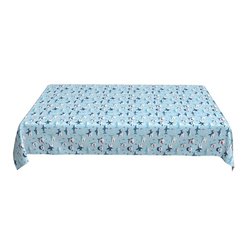 Elegante Polyester-Tischdecke, 152,4 X 228,6 cm, Bedrucktes Muster, Knitterfrei, Rechteckige Tischdekoration für Hochzeitstage Colorful 90in von ZALXOZYL