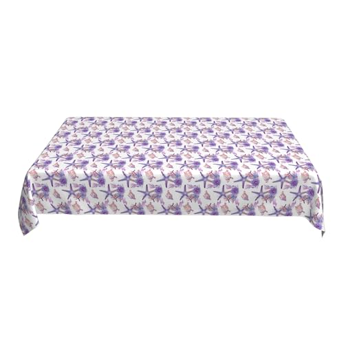Gemusterte Tischdecke, 152,4 X 228,6 cm, Bedrucktes Musterdesign, Mediterran, Wasserdicht für Mahlzeiten Im Freien Colorful 90in von ZALXOZYL