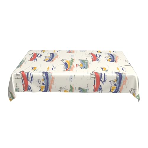 Party-Tischdecke, 152 X 228 cm, Rechteckig, Bedrucktes Musterdesign, wasserdichte Einweg-Alternative für Hochzeits-, Geburtstags- Und Buffet-Tisch Colorful 90in von ZALXOZYL