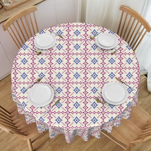 Runde Tischdecke, 152,4 cm, Strapazierfähiges Polyester, Wasserabweisend, Fleckenabweisend, Wiederverwendbar, für Restaurant- Und Party-Dekor, Muster Multicolor Diameter 60In Runde Tischdecke, 152,4 cm, Strapazierfähiges Polyester, Wasserabweisend, Fleckenabweisend, Wiederverwendbar, für Restaurant- Und Party-Dekor, Muster Multicolor Diameter 60In von ZALXOZYL