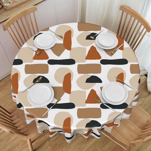 Runde Tischdecke Aus Polyester, 152,4 cm, Wasserdicht, Fleckenabweisend, Knitterfrei, Leicht Zu Reinigen, für Esszimmerdekoration, Gemusterte Tischwäsche Multicolor Diameter 60In Runde Tischdecke Aus Polyester, 152,4 cm, Wasserdicht, Fleckenabweisend, Knitterfrei, Leicht Zu Reinigen, für Esszimmerdekoration, Gemusterte Tischwäsche Multicolor Diameter 60In von ZALXOZYL
