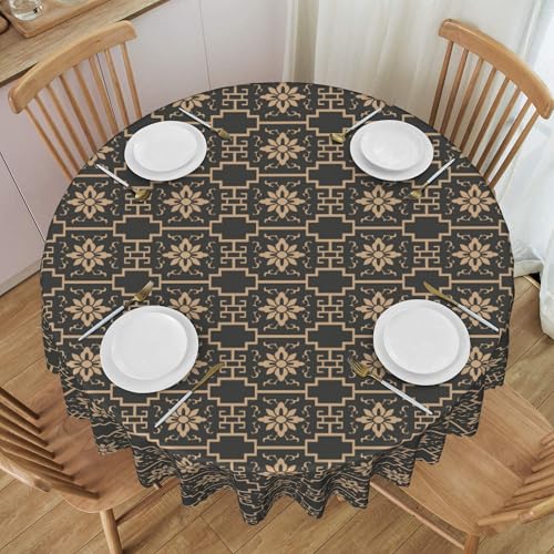 Runde Tischdecke Aus Polyester, 152,4 cm, Wasserdicht, Ölbeständig, Fleckenabweisend, Wiederverwendbar, Knitterfrei, für Zuhause, Hochzeit, Café, Design G Multicolor Diameter 60In Runde Tischdecke Aus Polyester, 152,4 cm, Wasserdicht, Ölbeständig, Fleckenabweisend, Wiederverwendbar, Knitterfrei, für Zuhause, Hochzeit, Café, Design G Multicolor Diameter 60In von ZALXOZYL