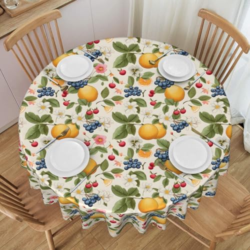 Runde Tischdecke Aus Spitze, Wasserdicht, 152,4 cm, für Empfangs- Und Partytische, Obstmuster-Design, rutschfeste Unterseite Colorful 60 In Runde Tischdecke Aus Spitze, Wasserdicht, 152,4 cm, für Empfangs- Und Partytische, Obstmuster-Design, rutschfeste Unterseite Colorful 60 In von ZALXOZYL