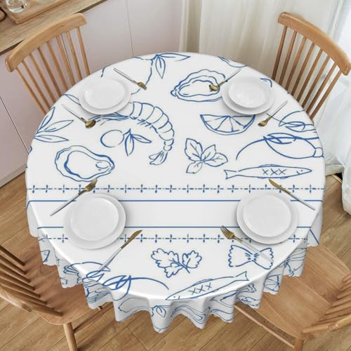 Runde Tischdecke aus Spitze, 152,4 cm, Wasserabweisend, Wiederverwendbar, für Teetisch-Dekoration Im Cartoon-Stil Colorful 60 In von ZALXOZYL