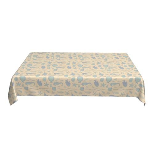 Weiße Tischdecke, 152,4 X 228,6 cm, Wasserdicht, Rechteckig, Bedrucktes Muster, Knitterfrei, für Luxuriöses Esszimmer, Café, Hochzeitsdekoration E 90in von ZALXOZYL